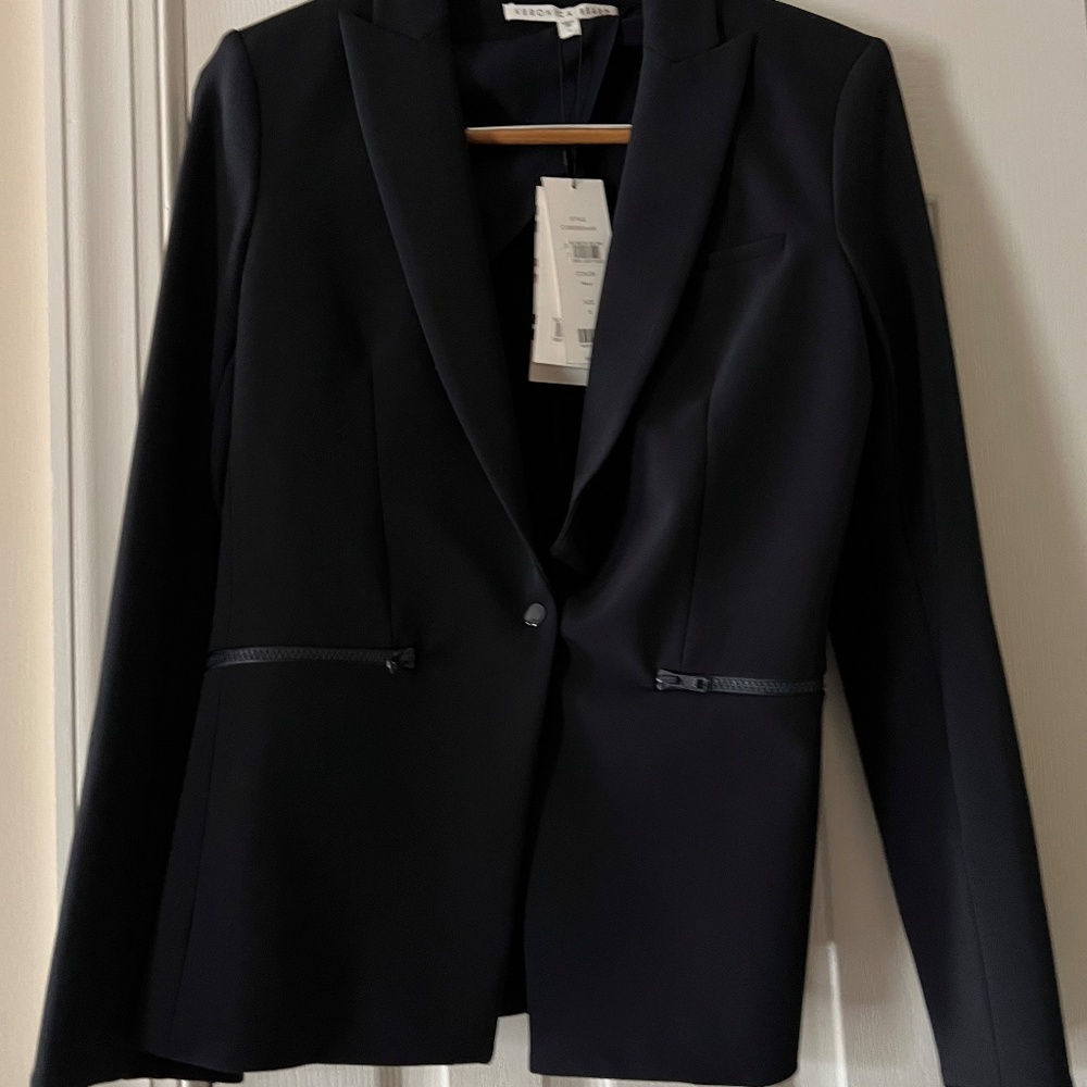 Veronica Beard Scuba Blazer Navy Blue Size 8 NWT